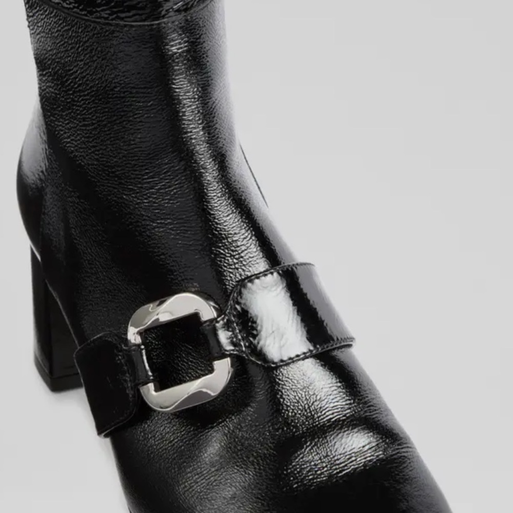 LK Bennett Black Leather Gigi Oloid Block Heel Knee High Boot Size 40 - Picture 4 of 4